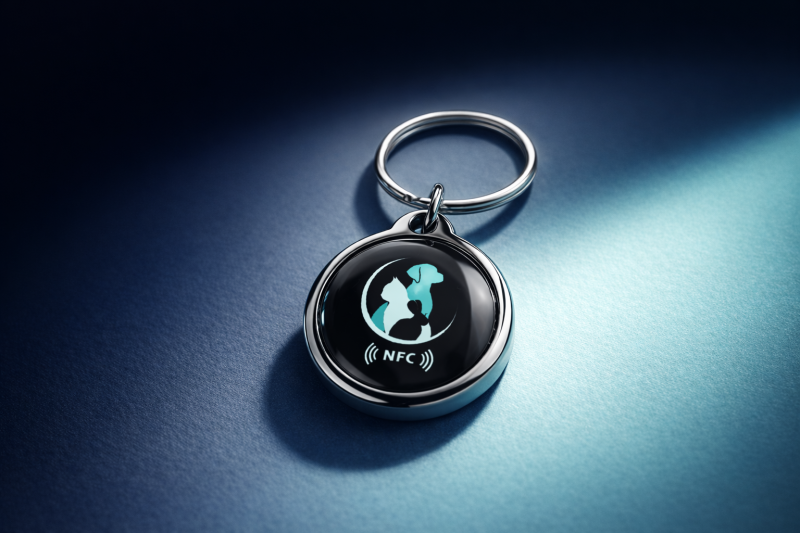 Black NFC Pet Tag